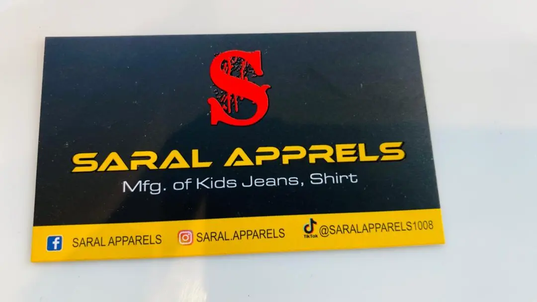 Visiting card store images of Saral apparels