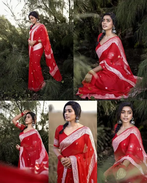 Rich pallu with allovar golden zari weaving design saree  uploaded by Dhananjay Creations Pvt Ltd. on 6/15/2023