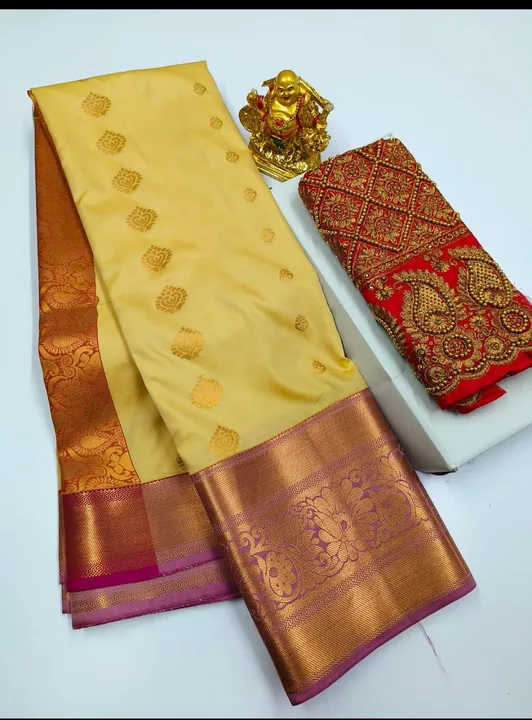Pattu sarees with aari work blouse piece  uploaded by SS fashion world on 6/15/2023