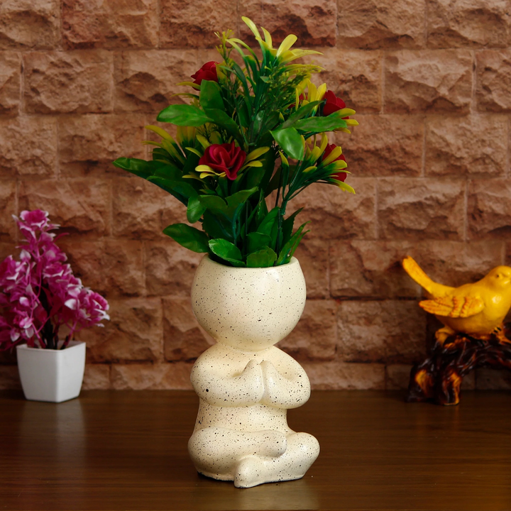 🌹Man In Meditating Pose Ceramic Garden Flower Planter Showpiece  uploaded by Home decor on 6/15/2023