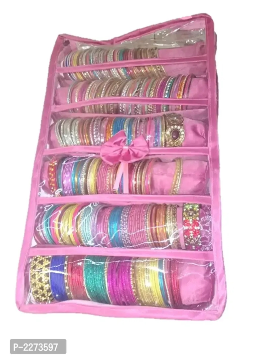 6 rods satin bangles jewellery  vanity box uploaded by Nitu store on 6/15/2023