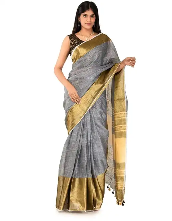 Pure Bhagalpuri Linen Saree With Running Blouse  uploaded by Kiran Textile on 6/15/2023