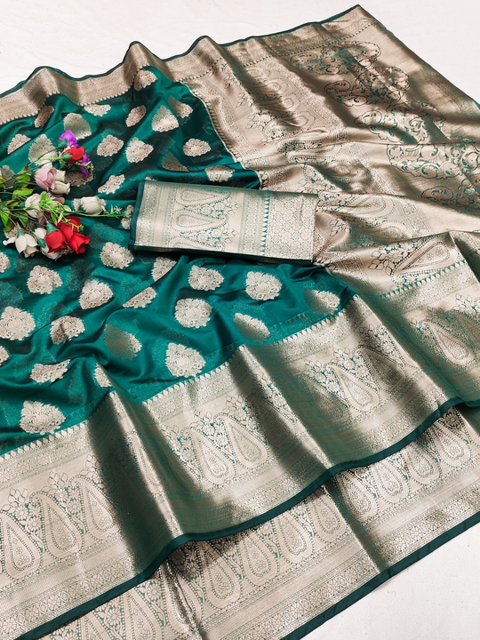 Rich pallu with allover flower buti design saree  uploaded by DHANANJAY CREATIONS on 6/15/2023