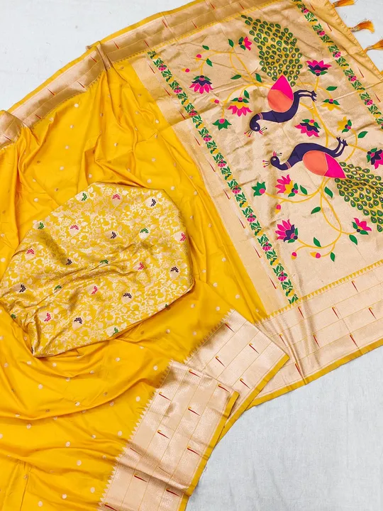 Exquisite Silk Zari Weaving Saree with Designer Brocade Silk Blouse Desing Saree uploaded by DHANANJAY CREATIONS on 6/15/2023