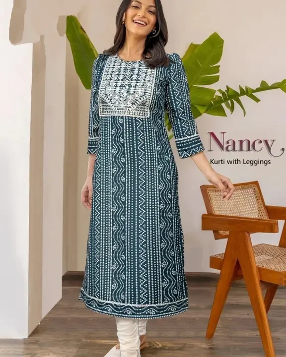 NANCY KURTI WITH LEGGINGS uploaded by Mahadev Store on 6/15/2023