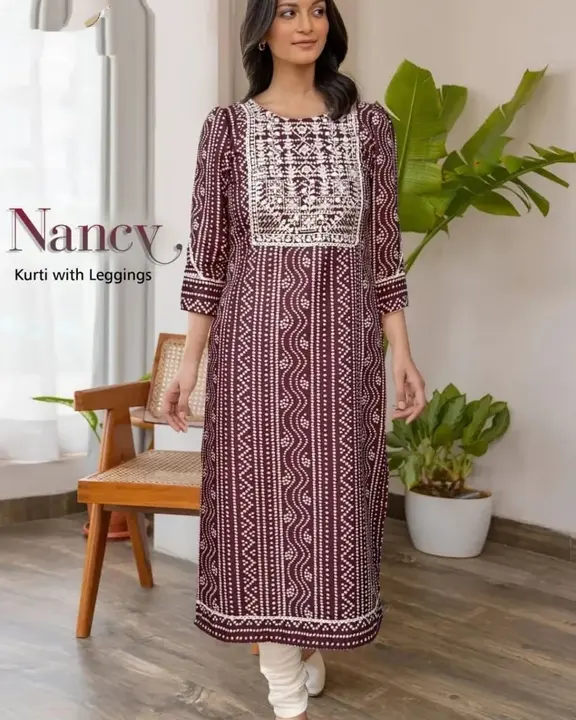 NANCY KURTI WITH LEGGINGS uploaded by Mahadev Store on 6/15/2023
