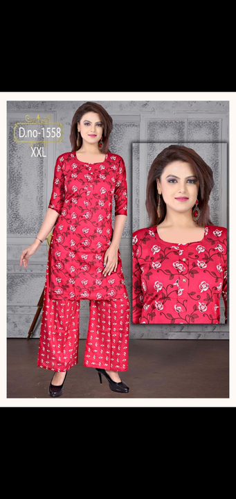 2 pcs printed palazzo kurtis sets embroidery also availble uploaded by Radha Creation , Maira sales for Readymade items on 6/15/2023