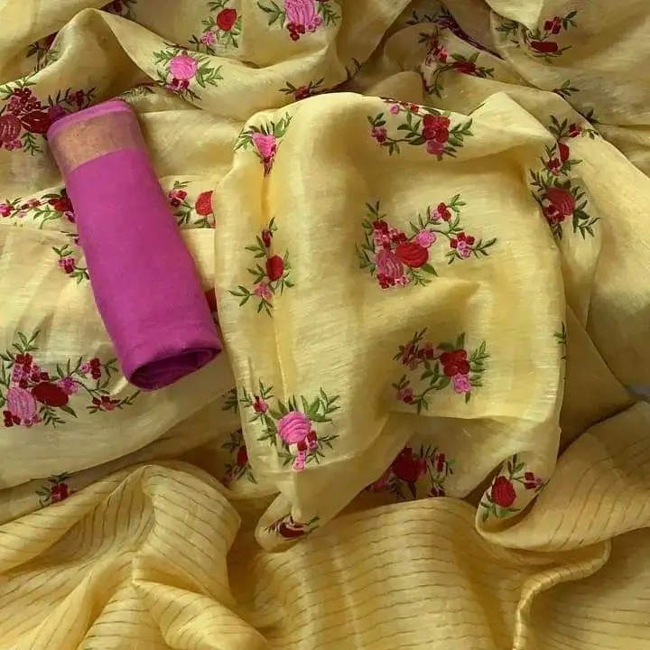 Silk linen saree uploaded by WeaveMe India on 6/15/2023