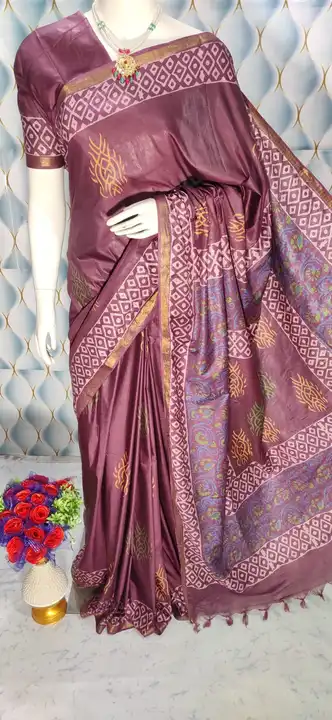 Kataan silk saree printed uploaded by WeaveMe India on 6/15/2023