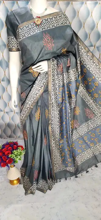 Kataan silk saree printed uploaded by WeaveMe India on 6/15/2023