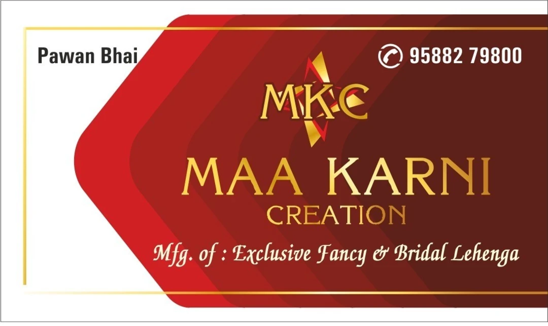 Visiting card store images of Maa Karni Creation