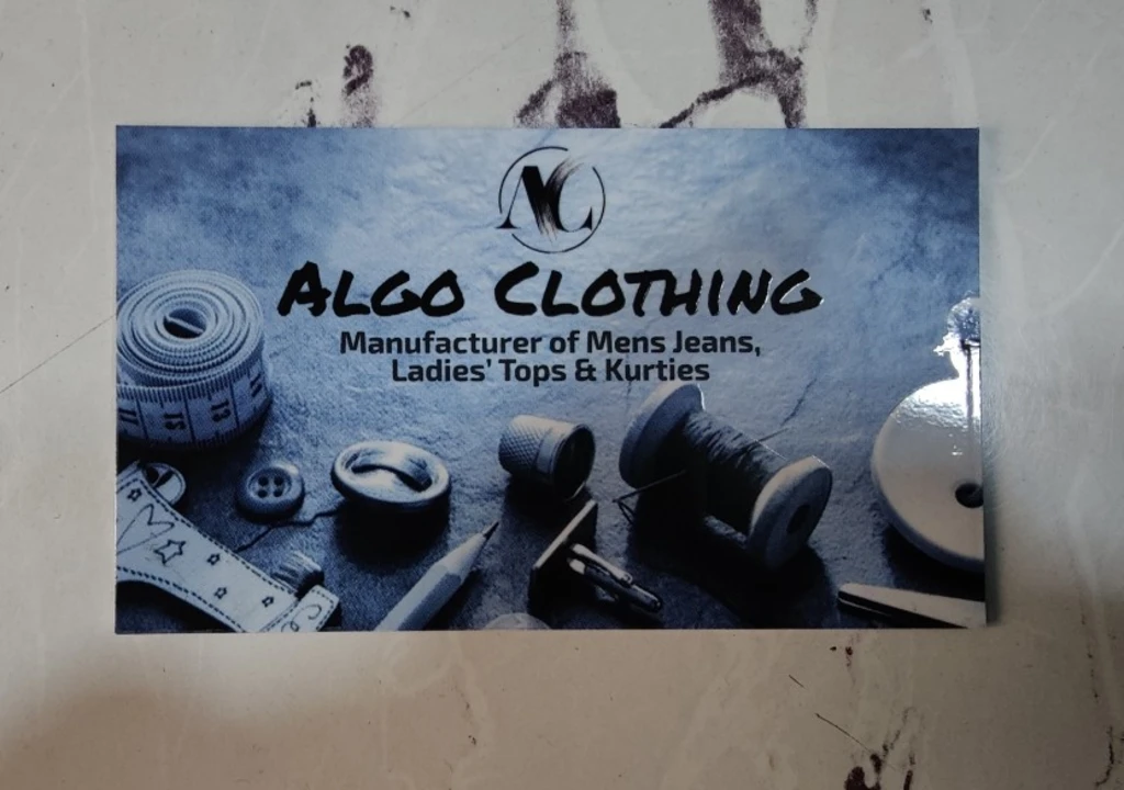 Visiting card store images of Algo clothing