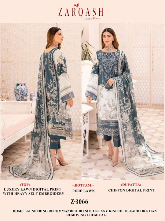 *ZARQASH cotton suits*

*D.no :- 3066*

Top :- *MUSLIN COTTON DIGITAL PRINT WHITE embroidery pach*

 uploaded by AL KHABAR COLLECTIONS WHOLESALER on 6/15/2023