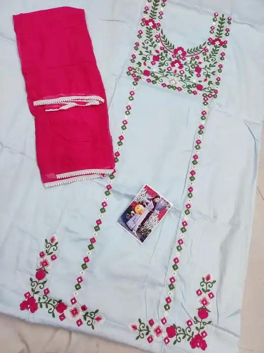 Jam cotton suit with pure dupata  uploaded by Manish sales on 6/16/2023