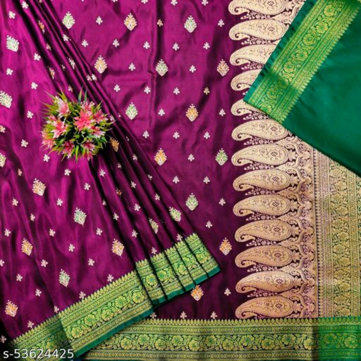 Banarasi satin silk saree uploaded by Saree udyog on 6/16/2023