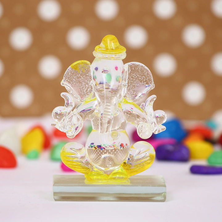 🌻🌻Yellow Transparent Double Sided Crystal Ganesha Idol For Home, Office and Car Dashboard
 uploaded by Home decor on 6/16/2023