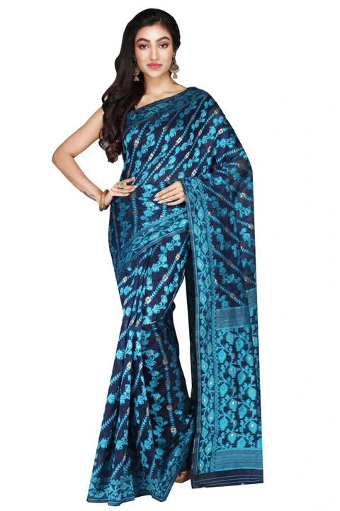 Dhakai jamdani cotton silk saree uploaded by Shivam Textile 8972616299 on 5/30/2024