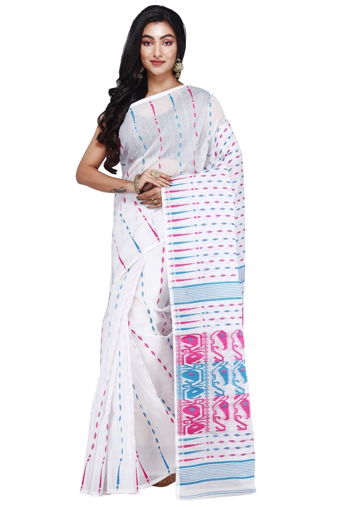 Dhakai jamdani pure cotton saree uploaded by Shivam Textile 8972616299 on 5/3/2024