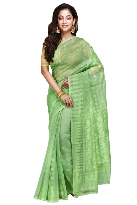 Dhakai jamdani pure cotton saree uploaded by Shivam Textile 8972616299 on 5/30/2024