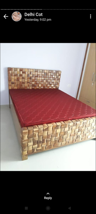 Wooden tek cot  uploaded by Aiman furniture handicrafts work on 6/16/2023
