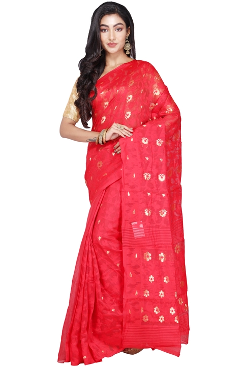 Dhakai jamdani cotton silk saree uploaded by Shivam Textile 8972616299 on 5/18/2024