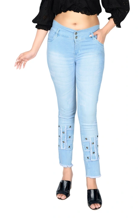 Designer Women jeans 3189 Sky blue color  uploaded by Alka Fabrics on 6/16/2023