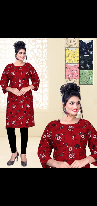 Reyon printed belseleves fancy kurtis  uploaded by Radha Creation , Maira sales for Readymade items on 6/16/2023