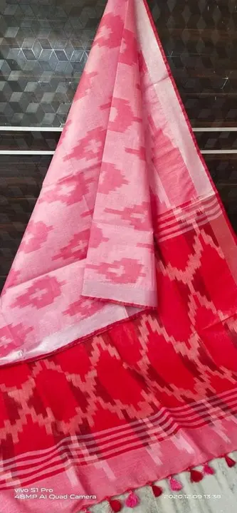 Cottan linen ikkat saree  uploaded by Peehu handloom  on 6/16/2023