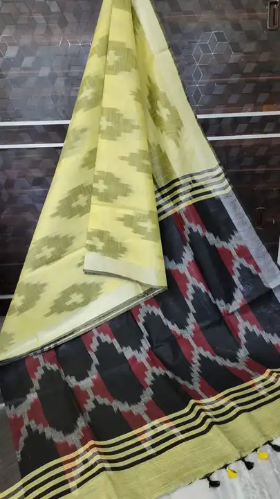 Cottan linen ikkat saree  uploaded by Peehu handloom  on 6/16/2023