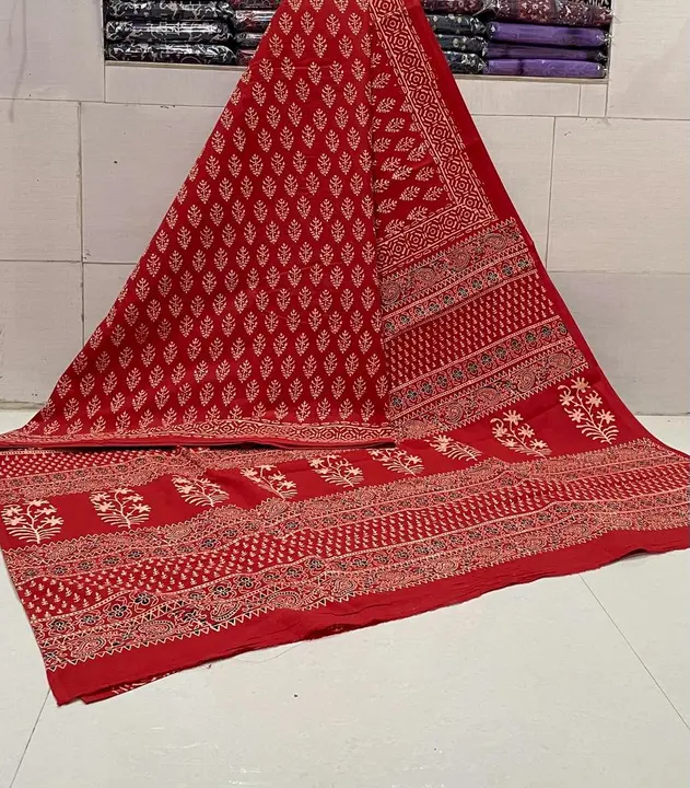 Bagru hand block printed cotton Saree  uploaded by business on 6/16/2023