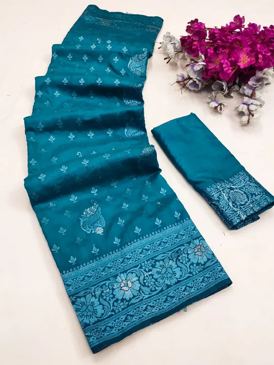Pure Nylodn Dolla  Silk fabric saree Zari Weaving pallu With Beautiful Weaving motifs   uploaded by Miss Lifestyle on 6/16/2023