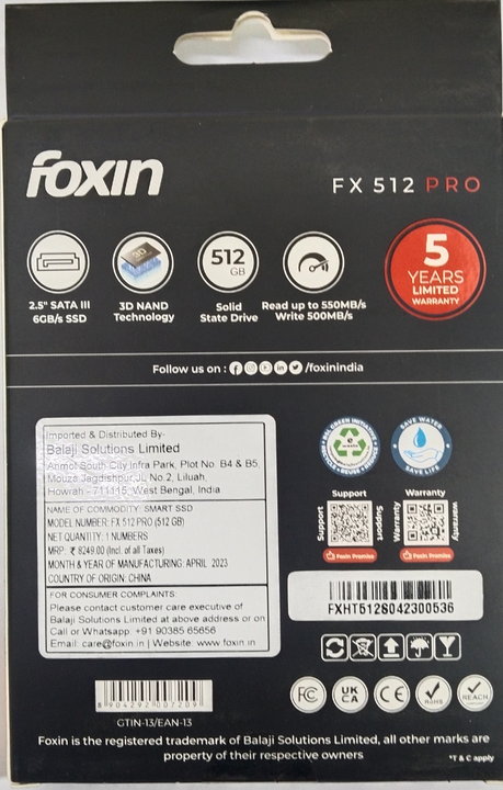Foxin 256 GB SSD  uploaded by PC SERVICE GURU on 6/16/2023