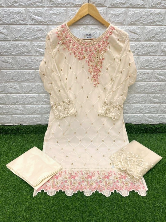 💞🌟 *New Handwork Collction Kurti With Pant & Duptta .......*🌟💞

                *D.No. 1255*

* uploaded by Fashion Textile  on 6/16/2023