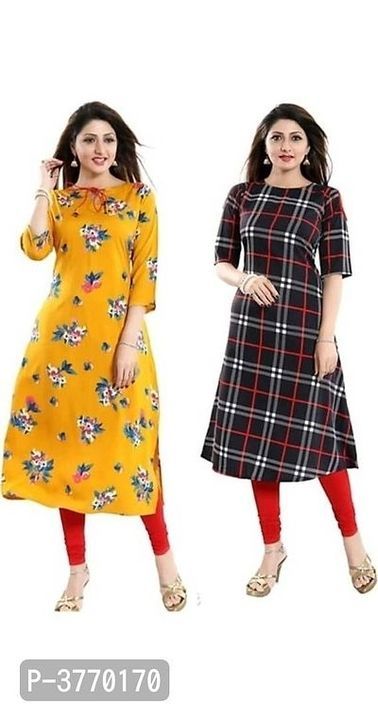 Plus Size Crepe Printed Kurtas Combo uploaded by business on 3/14/2021
