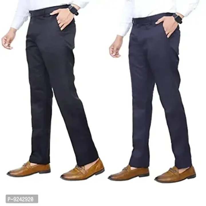 KRG Men's Reguler Fit Pure Cotton Trouser Pant's | Office Wear Formal Pant for Men (Pack of 2) uploaded by wholsale market on 6/17/2023