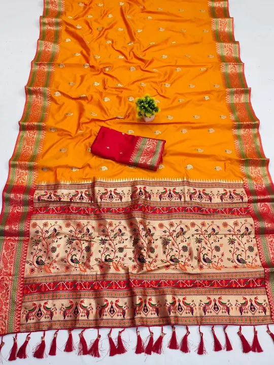 Soft Silk fabric saree with Zari Weaving pallu  uploaded by DUDHAT Impax on 6/17/2023