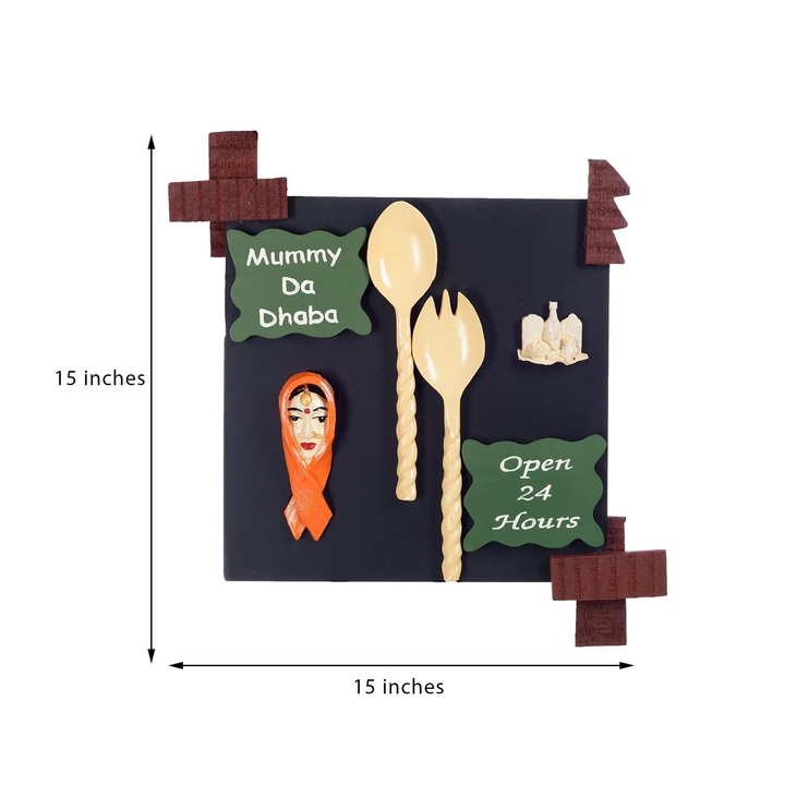 😘Wooden Multicolor Mummy Da Dhaba Wall Hanging
 uploaded by Home decor on 6/17/2023