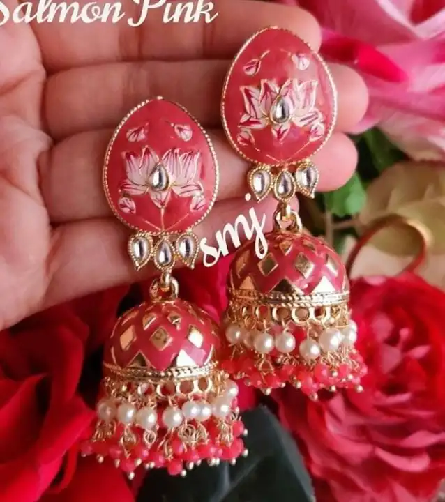 Meenakari jhumka earrings uploaded by Manath on 6/17/2023