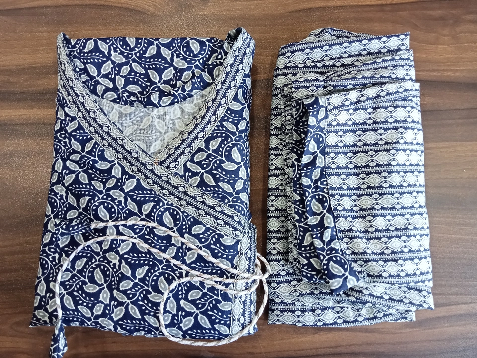 Angarakha pattern - Kurti + pant + handkerchief + hand bag - cotton Fabric uploaded by Happy Happy Garment on 6/17/2023