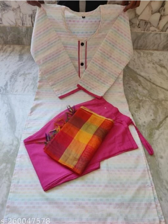 Khadi cotton kurta pant set uploaded by business on 6/17/2023