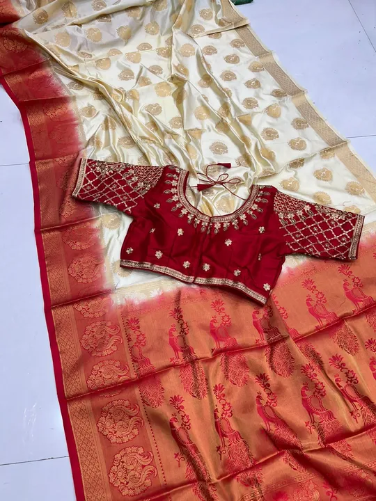 Nemindn 
❤️Material:-Baltan Silk
                      (With rich pallu)
Blouse:- *Sttiched Blouse*  uploaded by Divya Fashion on 6/17/2023