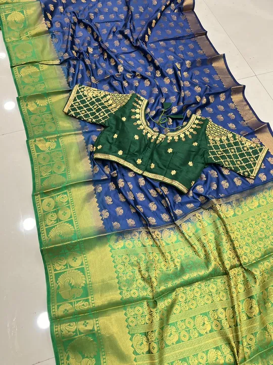 Nemindn 
❤️Material:-Baltan Silk
                      (With rich pallu)
Blouse:- *Sttiched Blouse*  uploaded by Divya Fashion on 6/17/2023