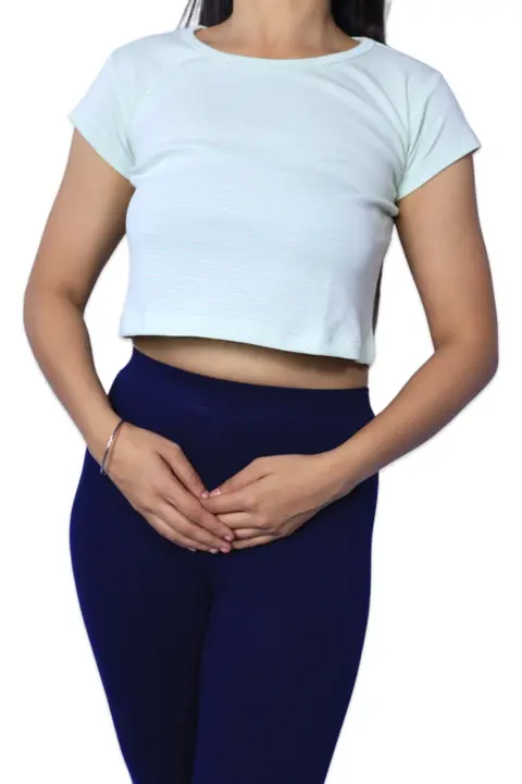 Crop top shirts white green stripe for women uploaded by Prince Enterprises on 6/17/2023