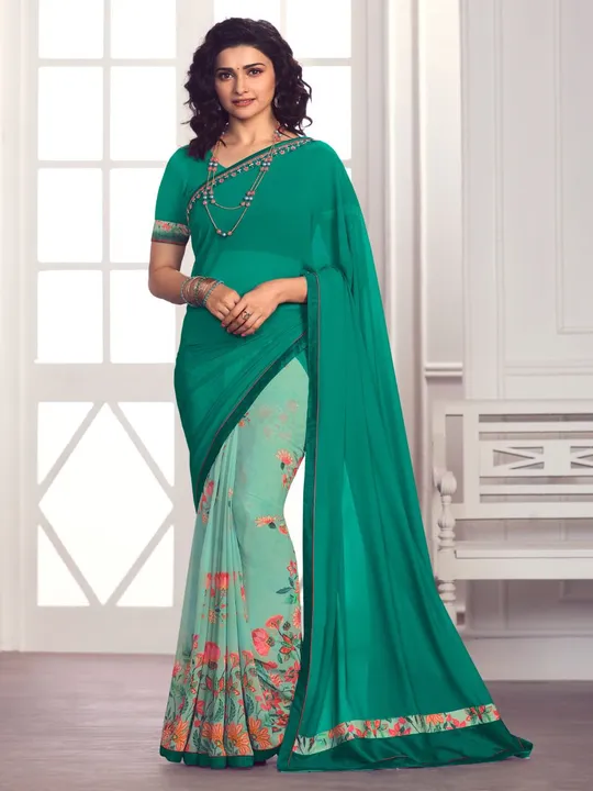 Georgette Printed Lace Saree  uploaded by Ethnic24 on 6/17/2023