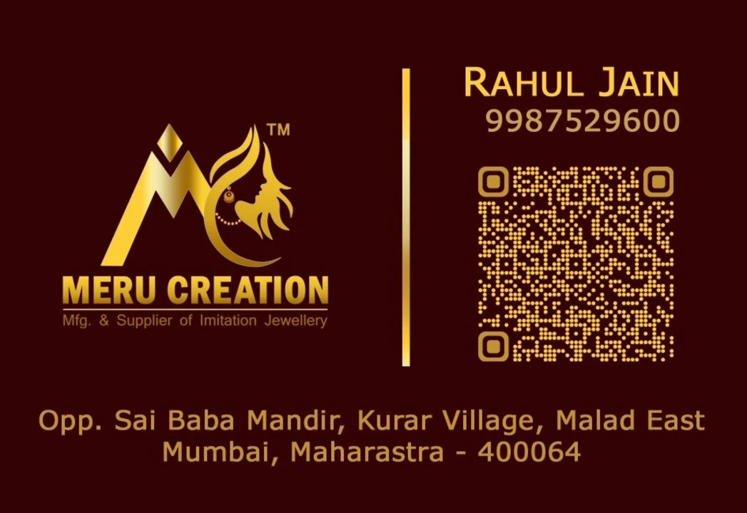 Visiting card store images of MERU CREATION