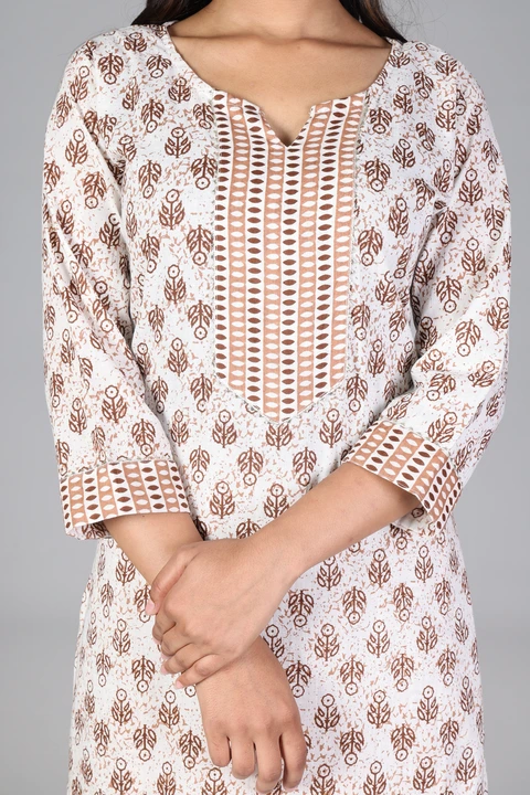 Sanganeri printed cotton kurti pant set  uploaded by Shree shyam Fashion on 6/17/2023