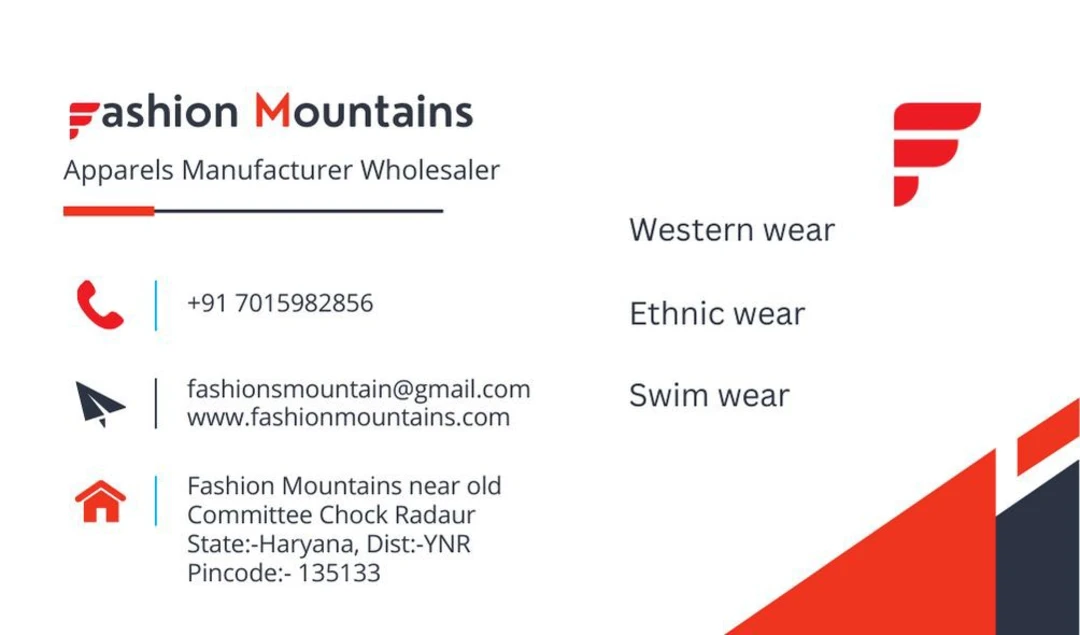 Visiting card store images of Fashion Mountains