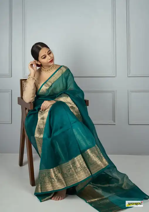 Banarasi daybal kora arganza soft silk sarees uploaded by business on 6/17/2023