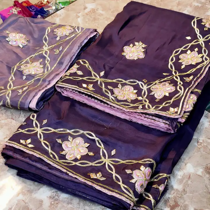Pure Upada silk saree kaccha gota work  uploaded by Narayan and sons jaipur rajasthan india on 6/17/2023