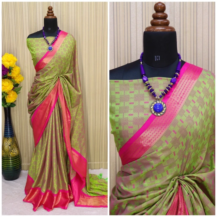 Jacquard silk saree uploaded by business on 6/17/2023